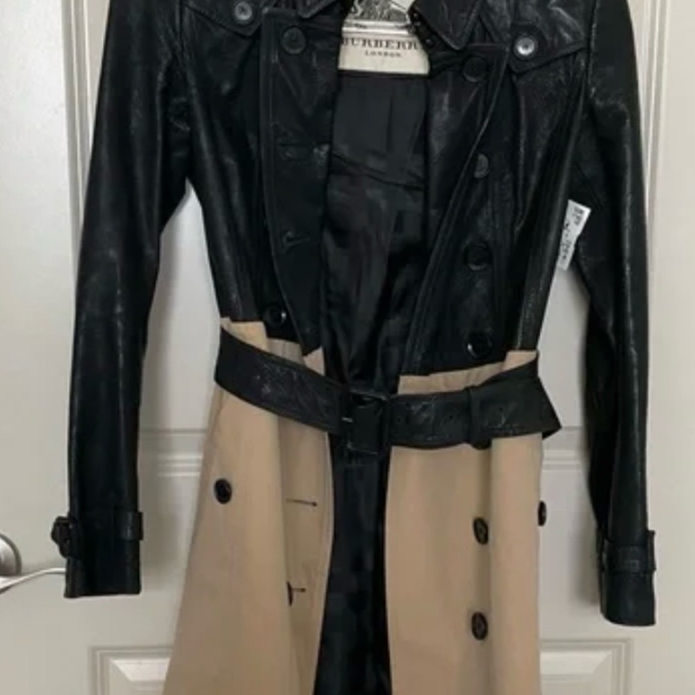 Burberry Black and Cream Trench Coat - Picture 2 of 6